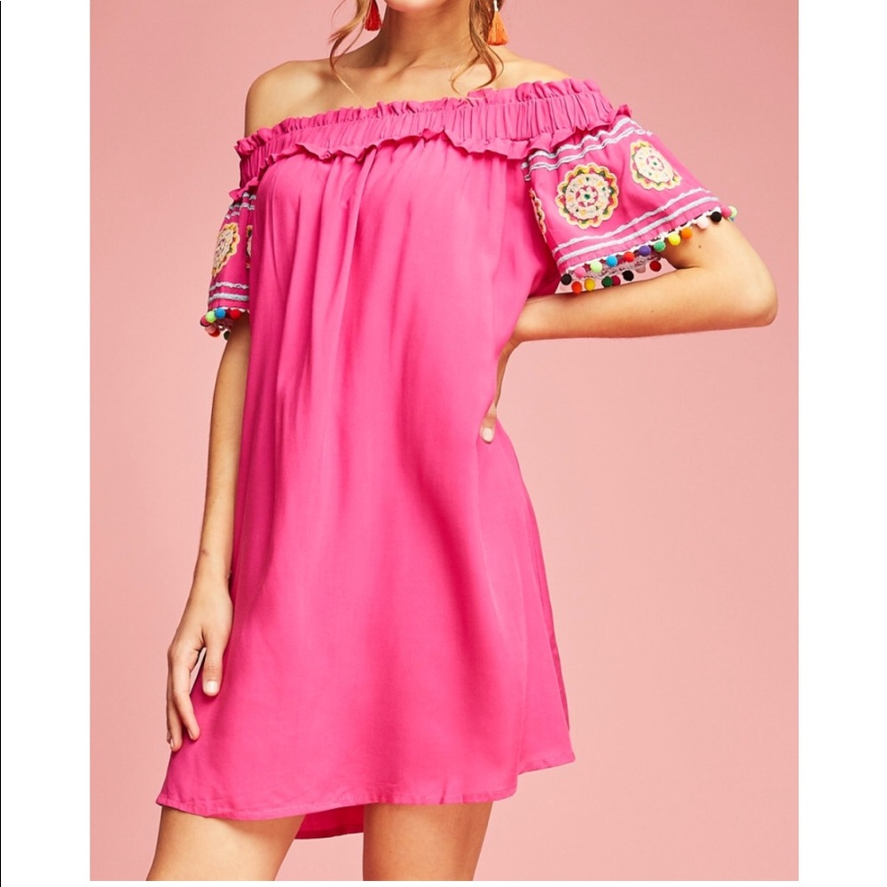 Hot Pink OTS dress